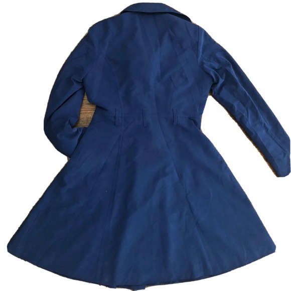 Dr. Who Blue Tardis Trench Coat Jacket Sz S Official BBC- Cute Print Lining RARE - Picture 3 of 12